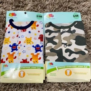 Fruit of the loom thermal suit 6/9mon nwt
